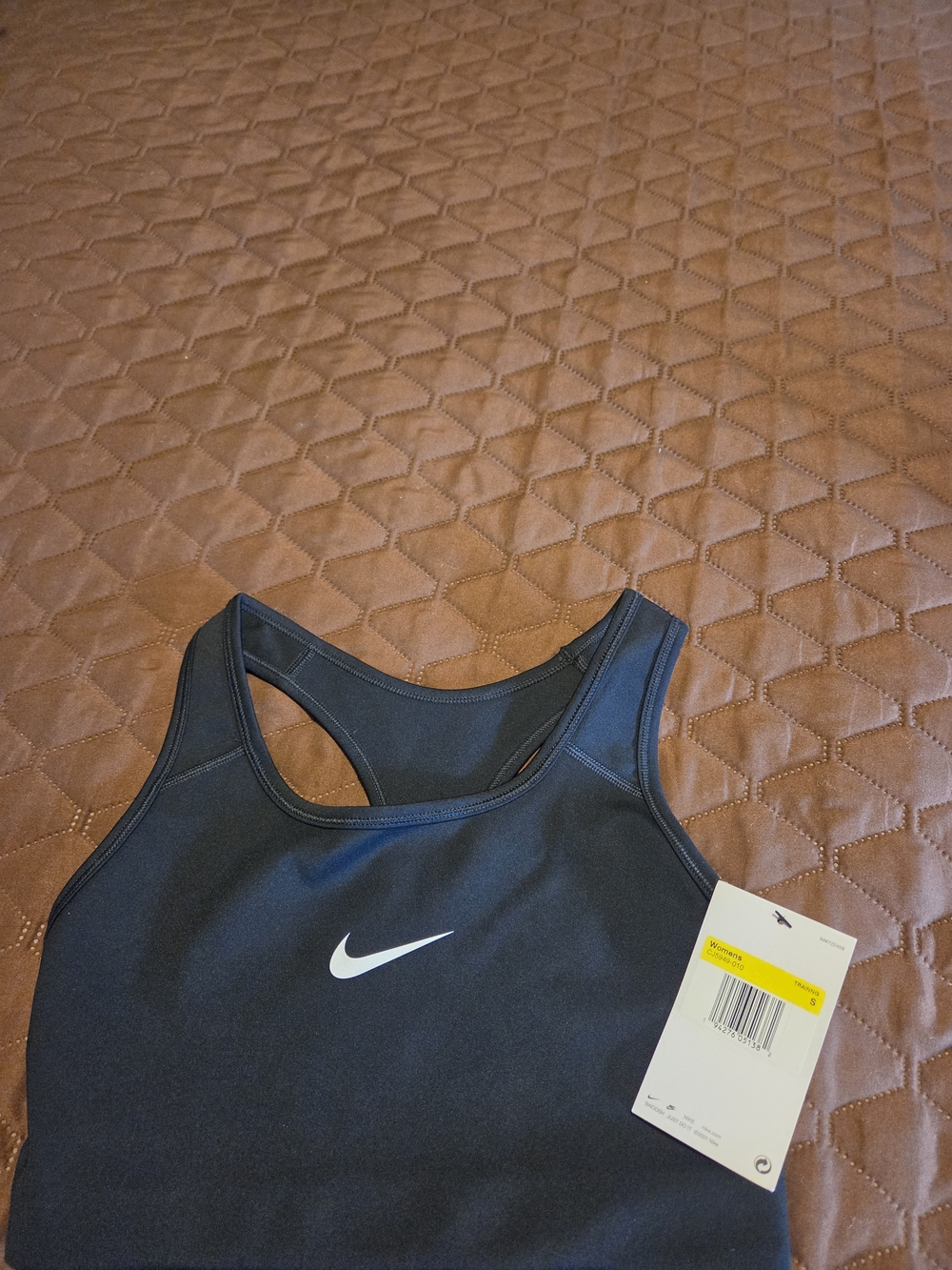 Nike Black Racerback Sports Bra with White Swoosh